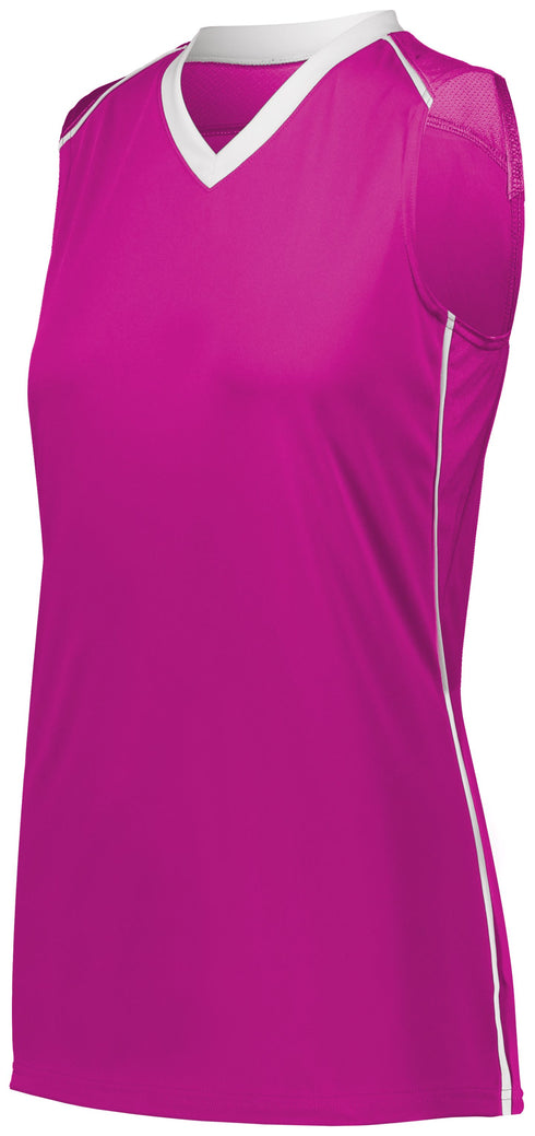 Augusta Sportswear Ladies Rover Jersey (1687), Color 'Power Pink/White'